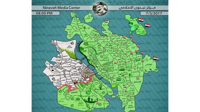 القوات العراقية تسيطر على إثني عشر حيا بالشطر الغربي لمدينة الموصل
