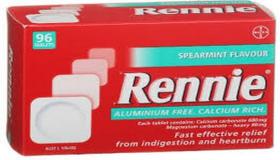دواعي استعمال أقراص ريني Rennie لعلاج قرحة المعدة والقولون