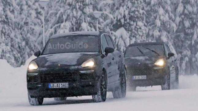 صور تجسسية لسيارة كايين التي بدأت شركة بورش بإختبارها في الأجواء الباردة
