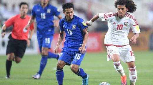 اهداف مباراة الامارات وتايلاند اليوم وملخص نتيجة لقاء عيال زايد وتعادلهم الإيجابي خارج الأرض في تصفيات كأس العالم