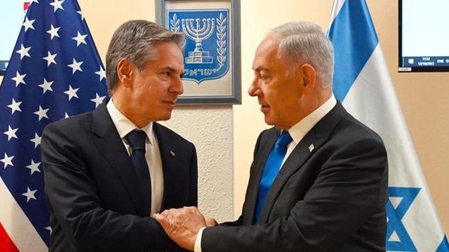 بعد صافرات الإنذار.. وزير الخارجية الأمريكية ونتنياهو يختبئان في ملجأ بتل أبيب